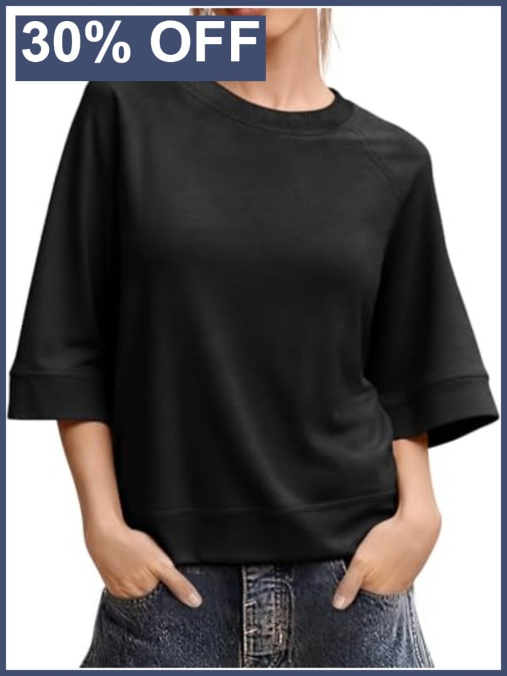 Oversized Boxy Tee Half Sleeve Drop Shoulder Crew Neck Casual T-Shirt